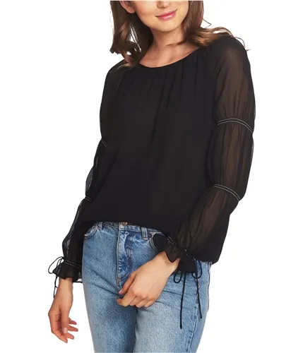 1.State Womens Double Gathered Sleeve Pullover Blouse