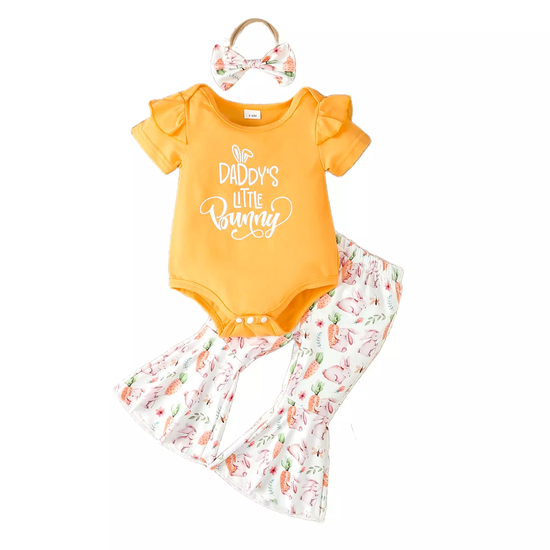 2 Pieces Set Baby Girls Letters Rompers And Cartoon Pants Wholesale 24030159