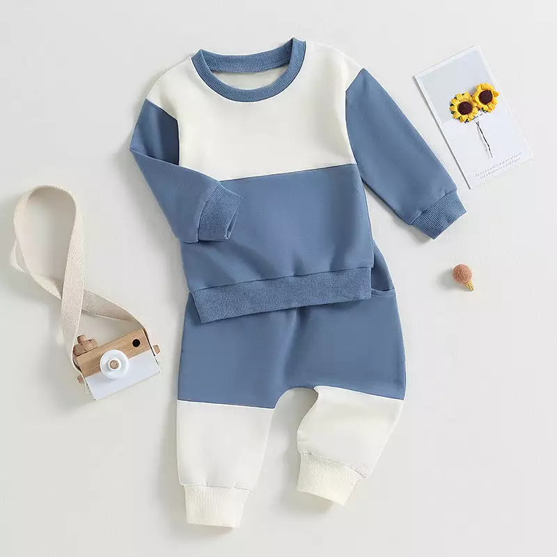 2 Pieces Set Baby Kid Boys Color-blocking Tops And Pants Wholesale 231130117