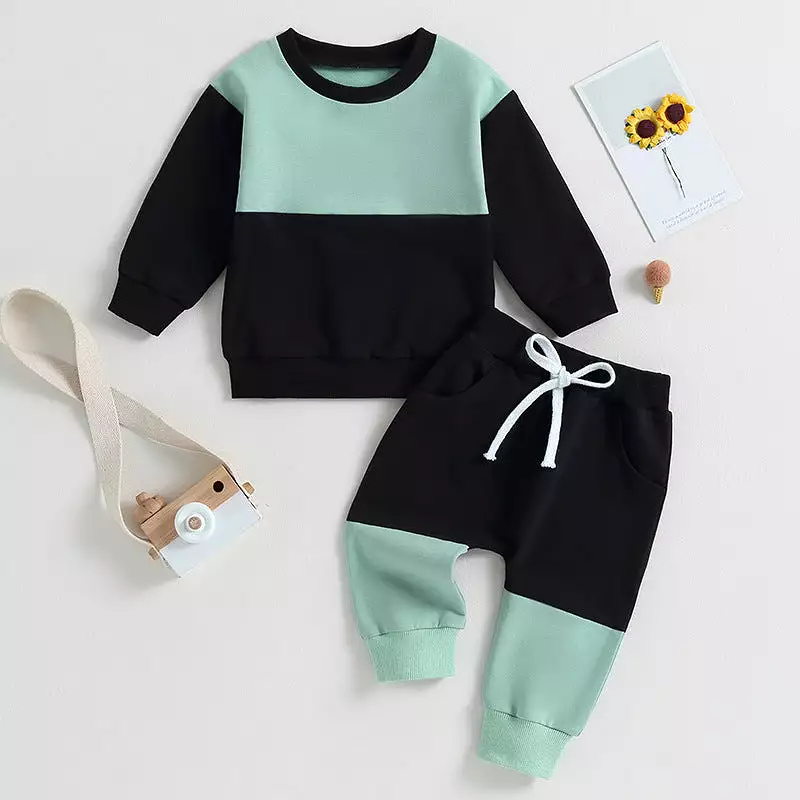 2 Pieces Set Baby Kid Boys Color-blocking Tops And Pants Wholesale 231130117