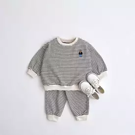 2 Pieces Set Baby Kid Boys Striped Cartoon Tops And Pants Wholesale 23113046