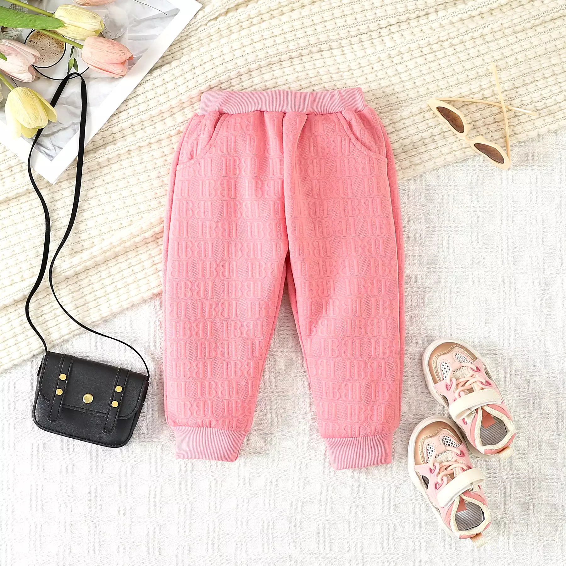 2 Pieces Set Baby Kid Girls Boys Solid Color Letters Tops And Pants Wholesale 231130242