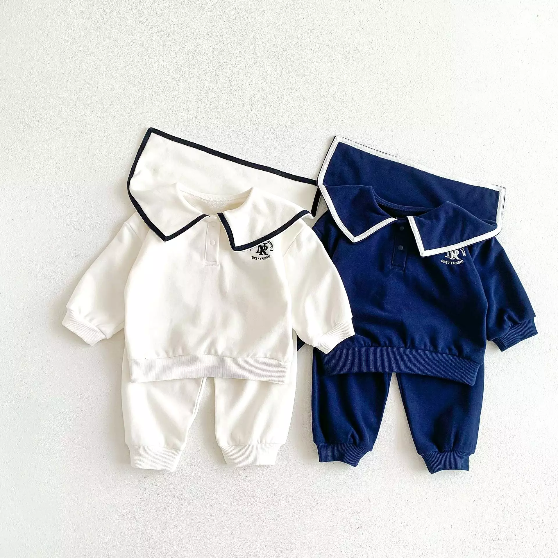 2 Pieces Set Baby Kid Girls Boys Sports Solid Color Tops And Pants Wholesale 23101929