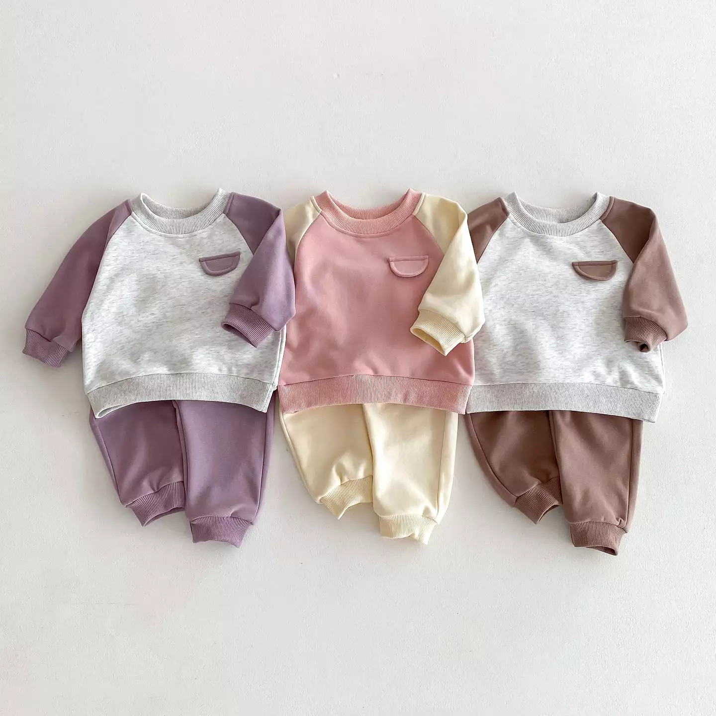 2 Pieces Set Baby Kid Girls Color-blocking Tops And Pants Wholesale 24030183