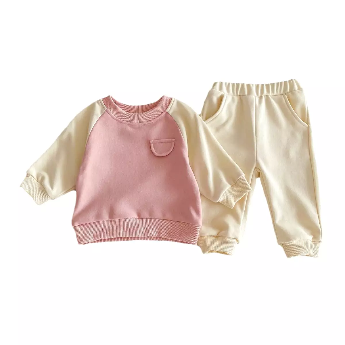 2 Pieces Set Baby Kid Girls Color-blocking Tops And Pants Wholesale 24030183