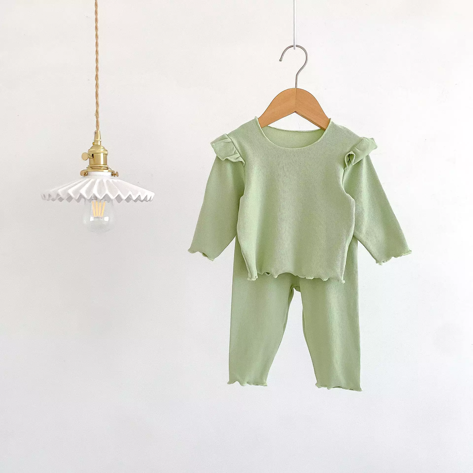 2 Pieces Set Baby Kid Girls Solid Color Tops And Pants Wholesale 23101906