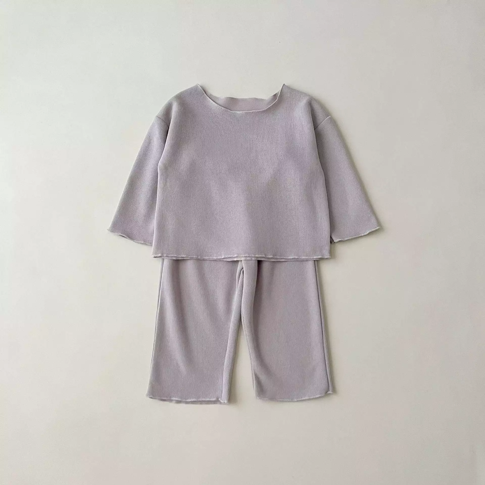 2 Pieces Set Baby Kid Girls Solid Color Tops And Pants Wholesale 23113084