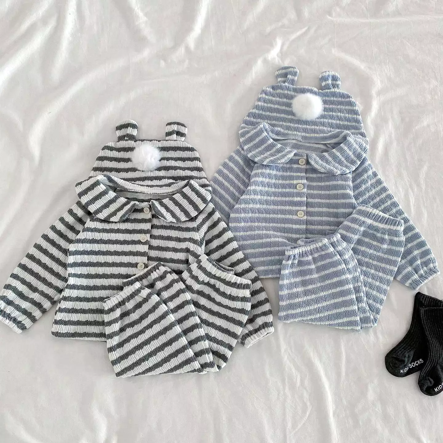 2 Pieces Set Baby Kid Girls Striped Tops And Pants Wholesale 23101951