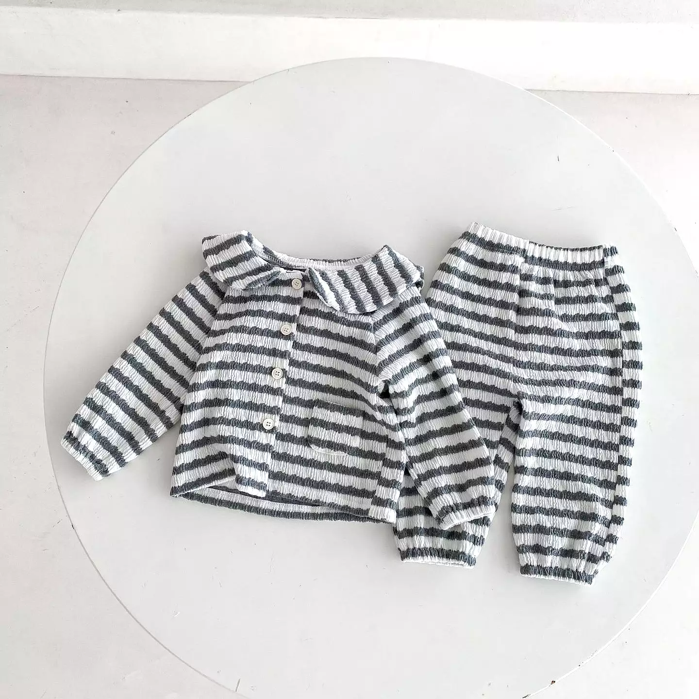 2 Pieces Set Baby Kid Girls Striped Tops And Pants Wholesale 23101951