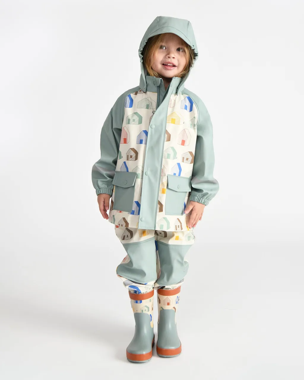 7 AM Rainwear Jacket Houses Teal