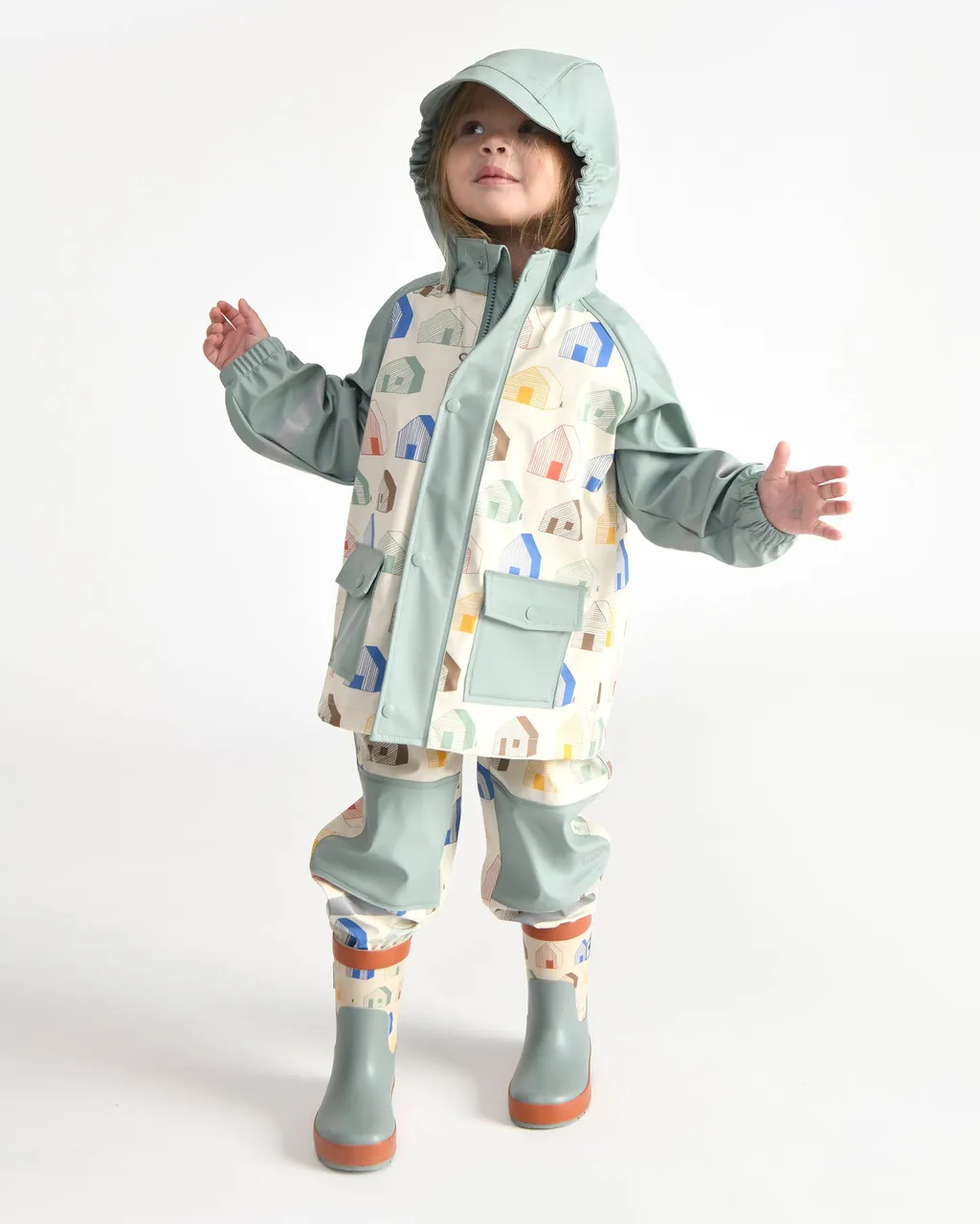 7 AM Rainwear Jacket Houses Teal