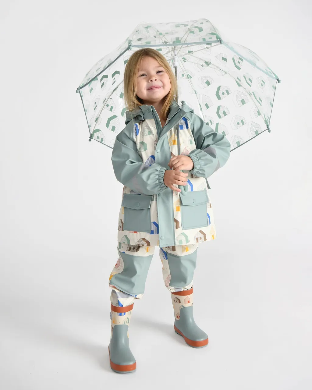 7 AM Rainwear Jacket Houses Teal