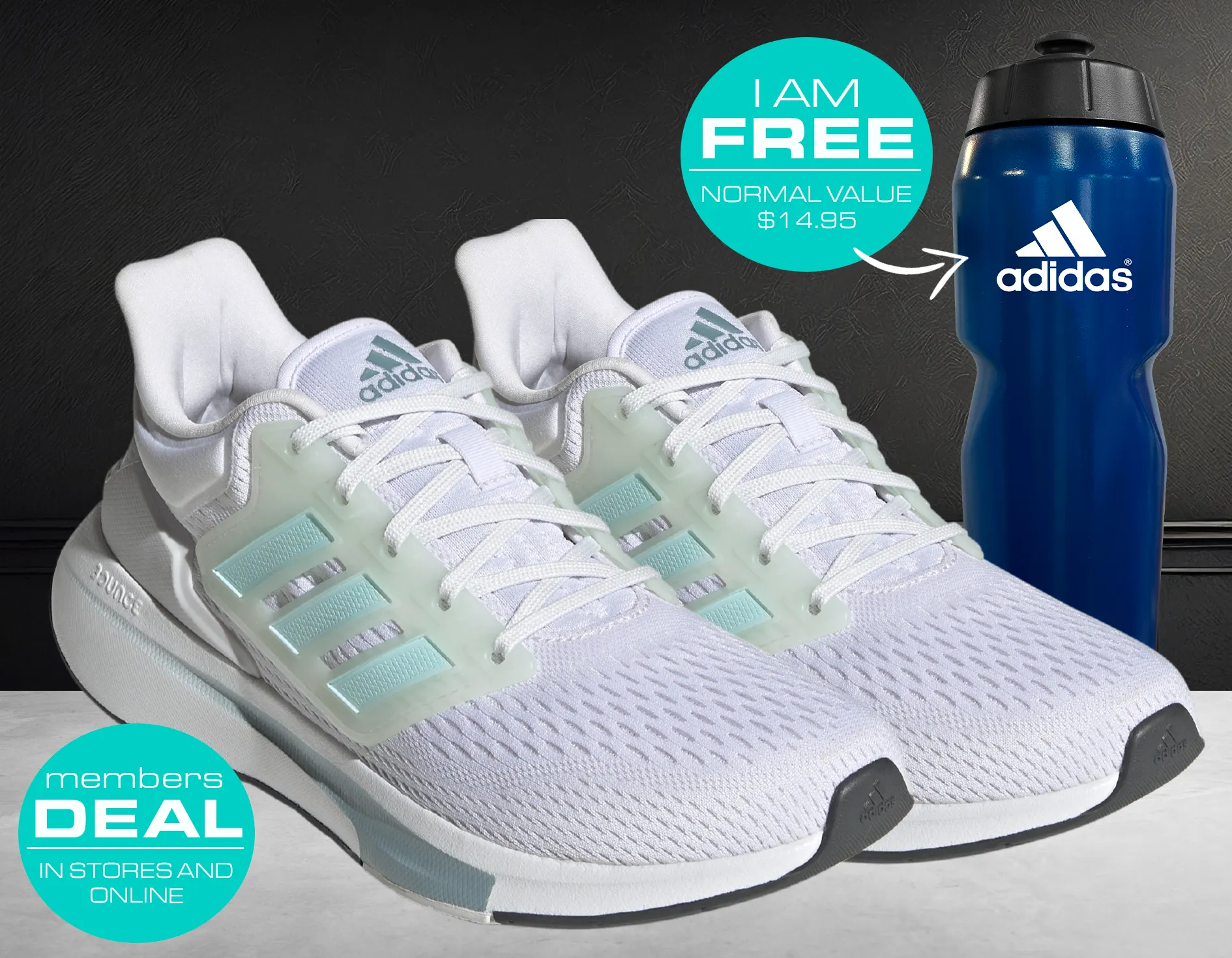 Adidas Womens EQ21 Run with FREE Adidas Water Bottle  GZ2841