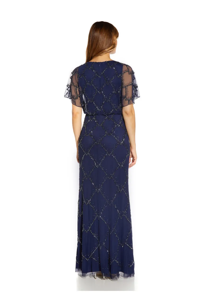 ADRIANNA PAPELL Beaded blouson gown 
                         
                     
                