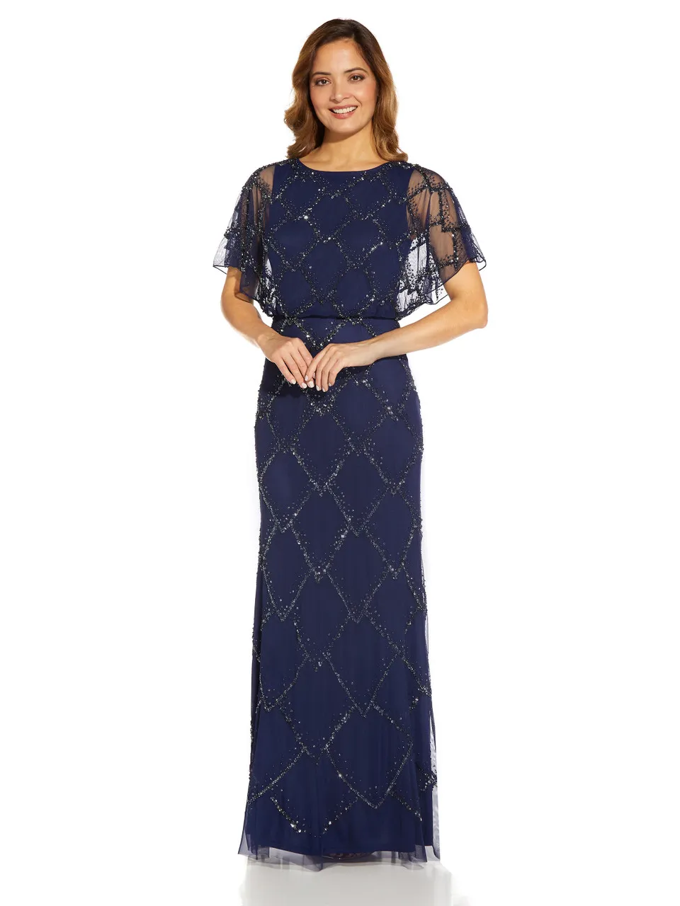 ADRIANNA PAPELL Beaded blouson gown 
                         
                     
                