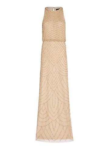 Adrianna Papell Beaded Halter Gown | Grattan