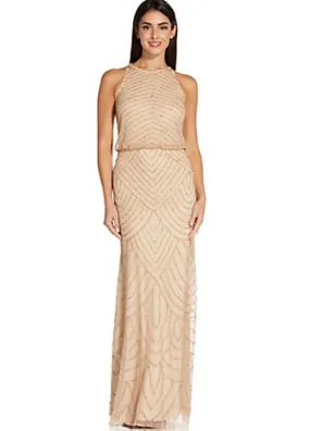 Adrianna Papell Beaded Halter Gown | Grattan