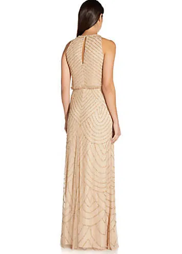 Adrianna Papell Beaded Halter Gown | Grattan