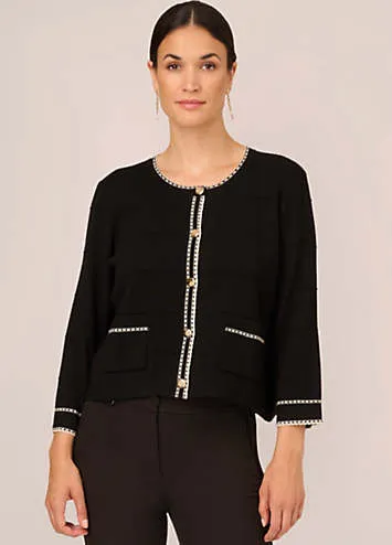 Adrianna Papell Button Front Tipped Sweater | Kaleidoscope