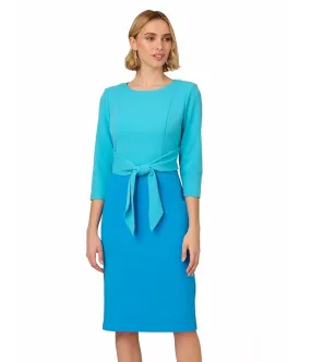 Adrianna Papell Colorblock Tie Front Dress