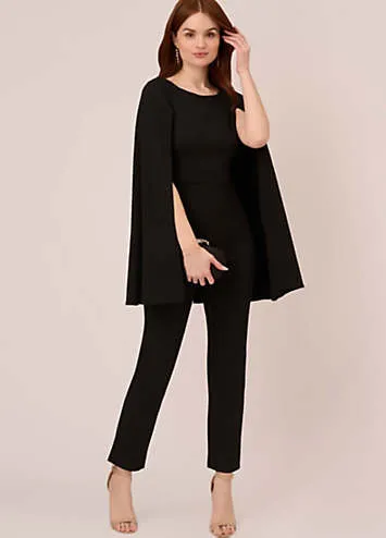 Adrianna Papell Knit Crepe Cape Jumpsuit | Kaleidoscope