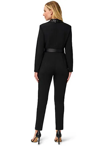 Adrianna Papell Knit Crepe Tuxedo Jumpsuit | Kaleidoscope