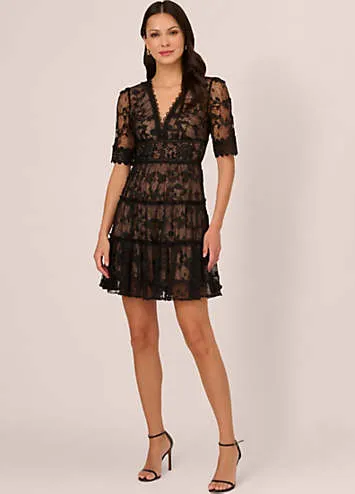 Adrianna Papell Lace Embroidery Dress | Kaleidoscope