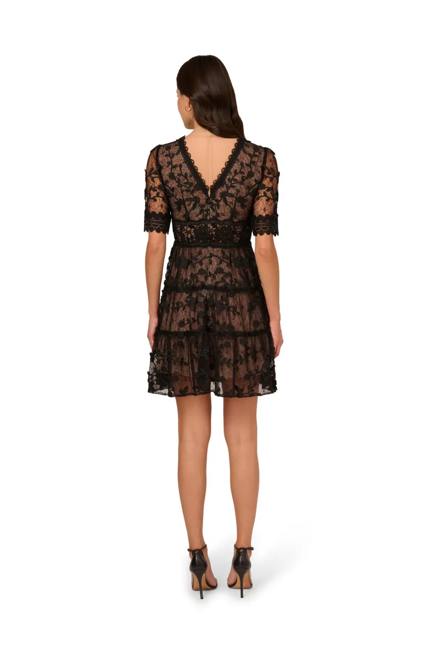 ADRIANNA PAPELL Lace embroidery dress 
                         
                     
                