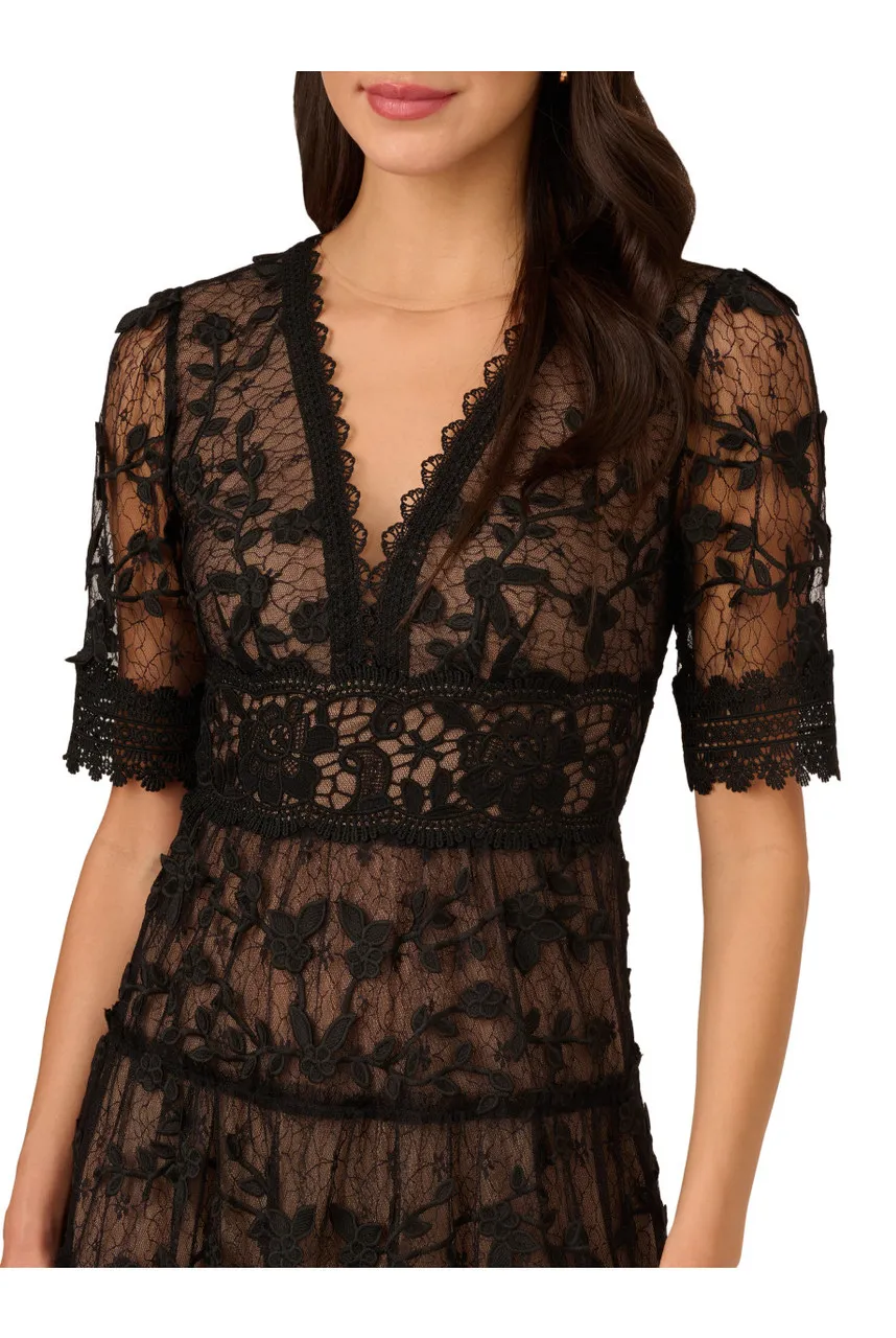 ADRIANNA PAPELL Lace embroidery dress 
                         
                     
                