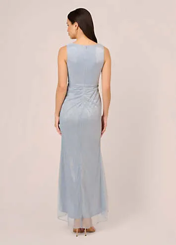 Adrianna Papell Metallic Mesh Cascade Gown | Grattan