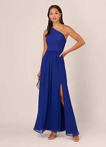 Adrianna Papell One Shoulder Chiffon Gown | Grattan