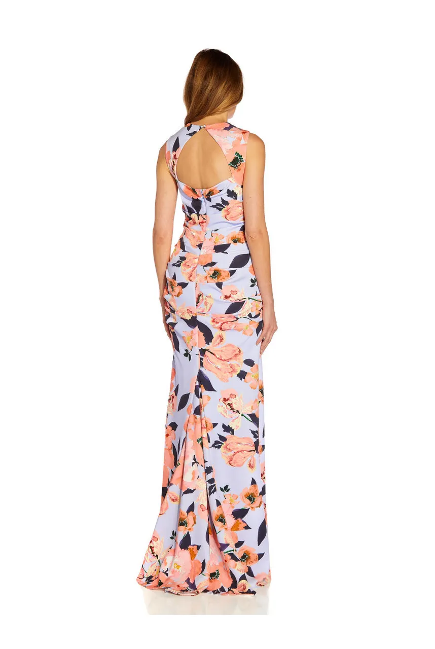 ADRIANNA PAPELL Print crepe gown 
                         
                     
                