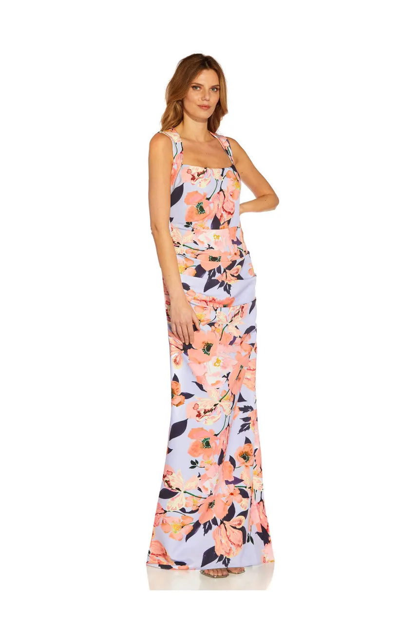 ADRIANNA PAPELL Print crepe gown 
                         
                     
                