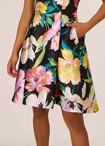 Adrianna Papell Printed Mikado Short Dress | Grattan