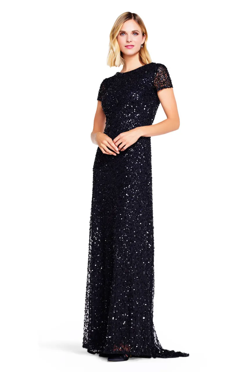 ADRIANNA PAPELL Scoop back long dress 
                         
                     
                