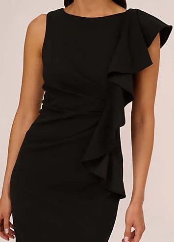 Adrianna Papell Short Ruffle Crepe Dress | Kaleidoscope