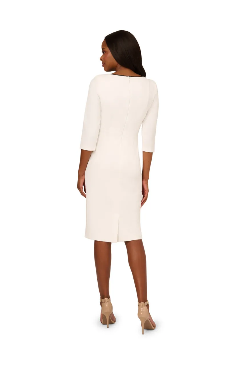 ADRIANNA PAPELL Tipped crepe tie dress 
                         
                     
                