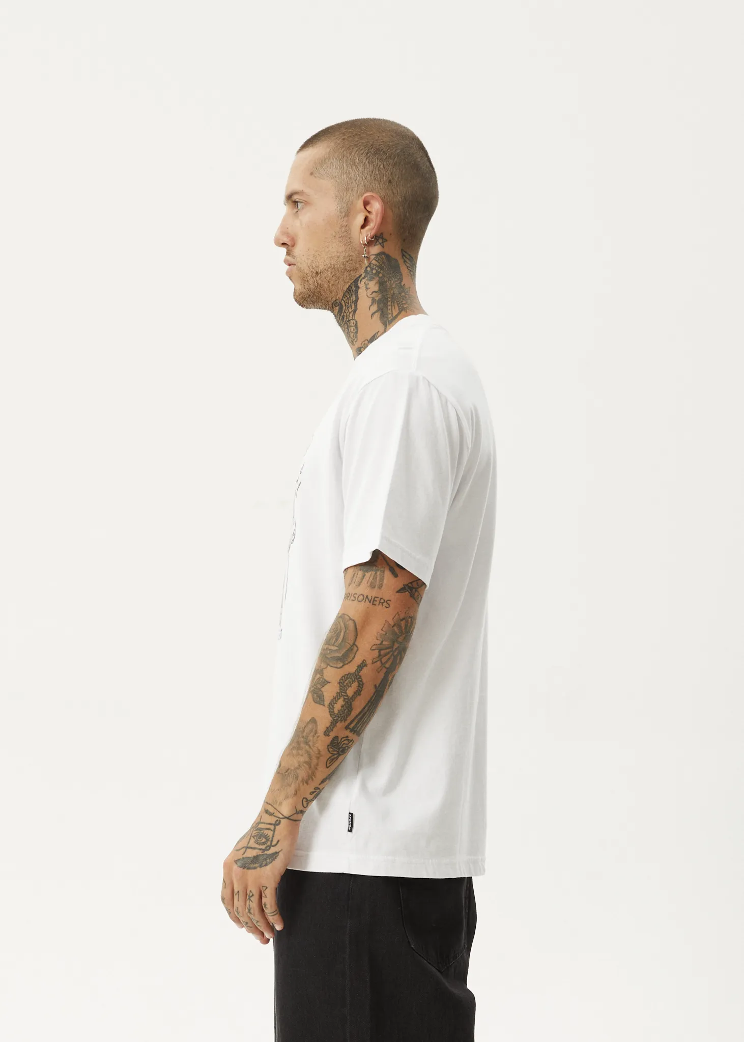 AFENDS Mens Times Up - Retro Fit Tee - White