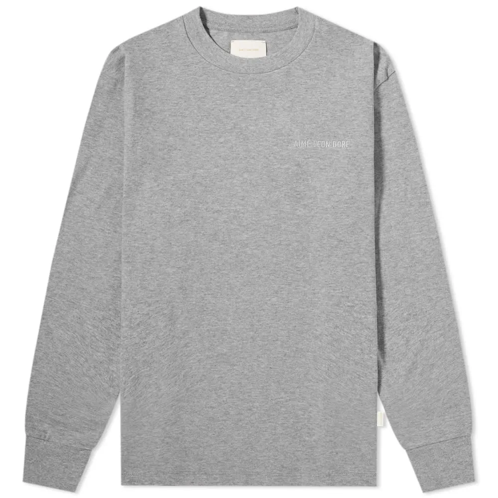 Aimé Leon Dore Long Sleeve Tonal Logo TeeHeather Grey