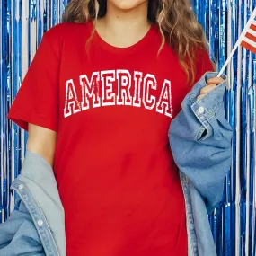 America Distressed Tee