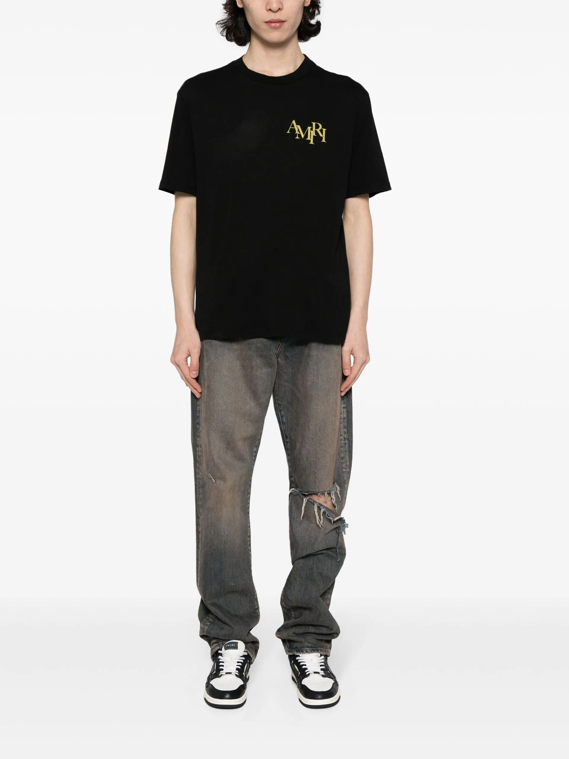 AMIRI  |Crew Neck Street Style Plain Cotton Short Sleeves