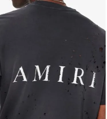 AMIRI  |Crew Neck Unisex Street Style Cotton Short Sleeves Logo