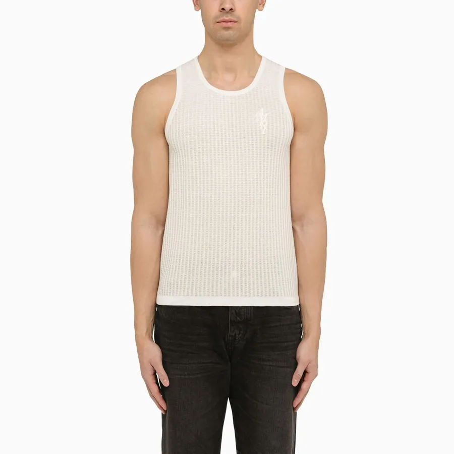 AMIRI  |Linen Street Style Plain Cotton Logo Tanks