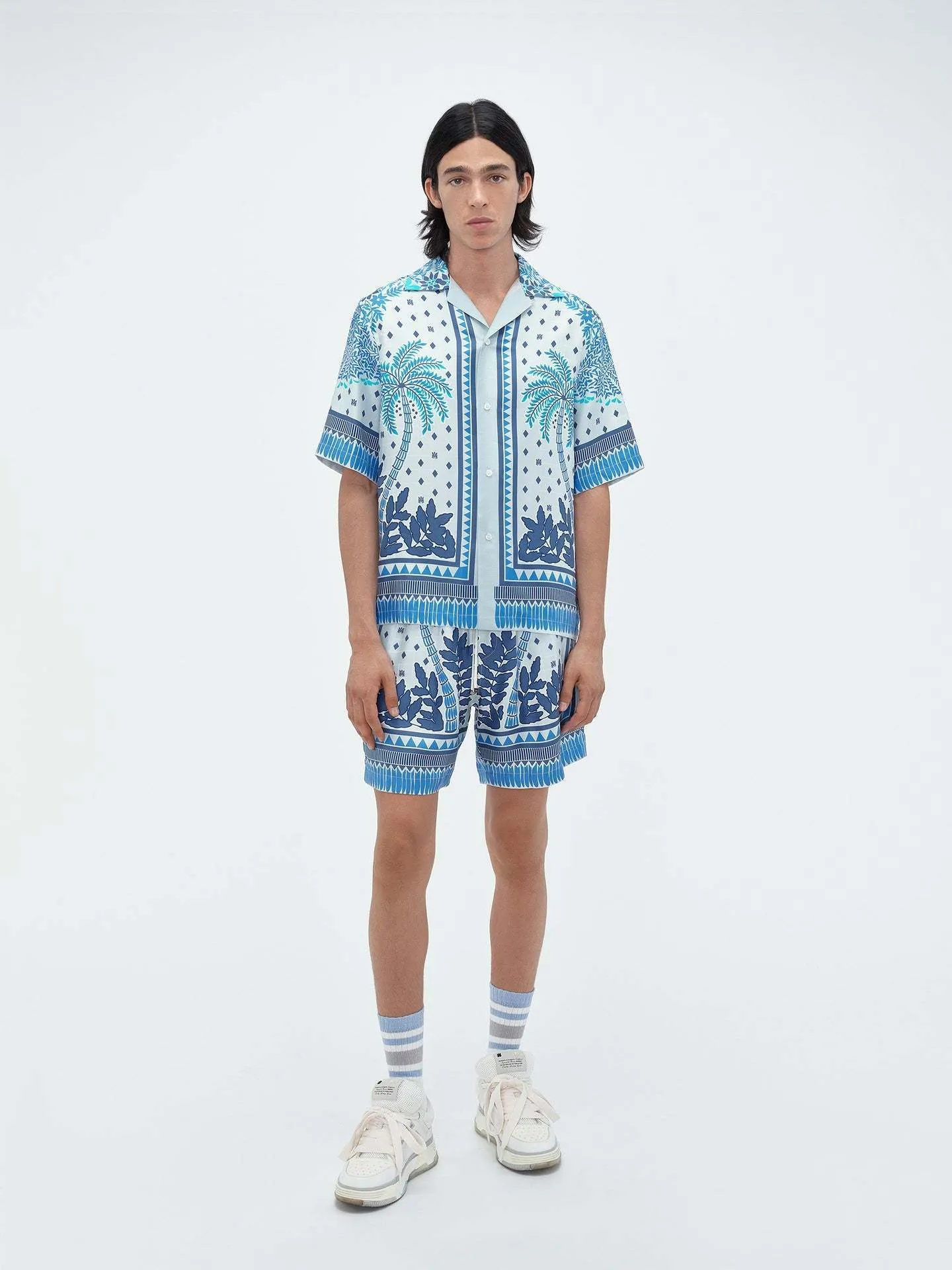 AMIRI  |Monogram Tropical Patterns Silk Street Style Short Sleeves