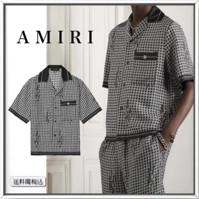 AMIRI  |Silk Street Style Short Sleeves Shirts