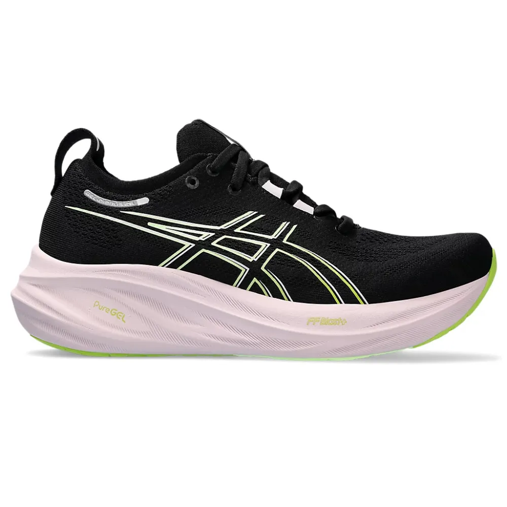 ASICS Women's Gel-Nimbus 26 Running Shoe (Black/Neon Lime)