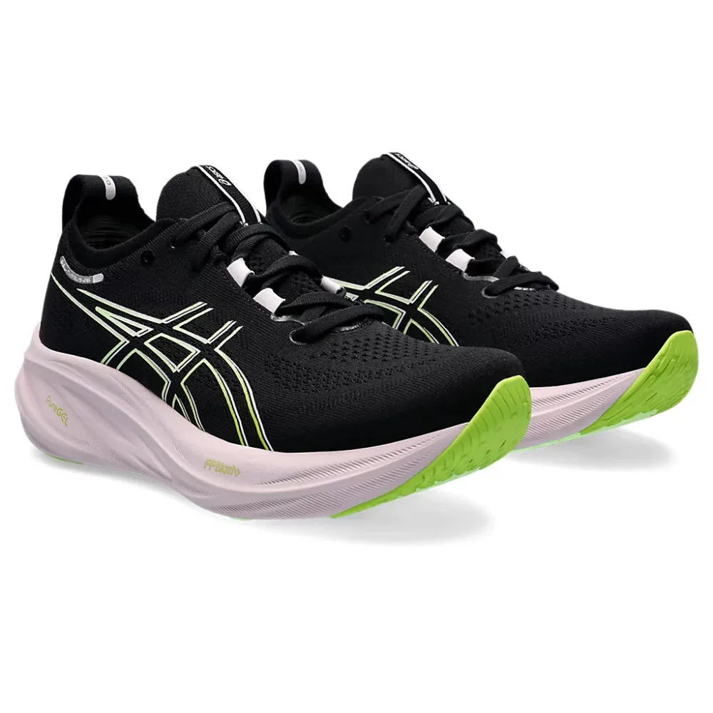 ASICS Women's Gel-Nimbus 26 Running Shoe (Black/Neon Lime)