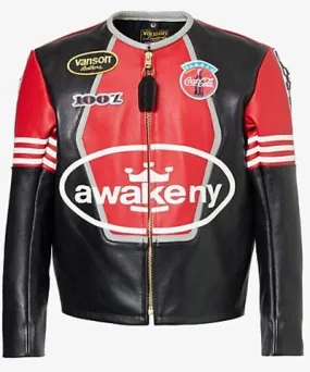 Awake NY x Coca-Cola Vanson patches regular-fit leather jacket