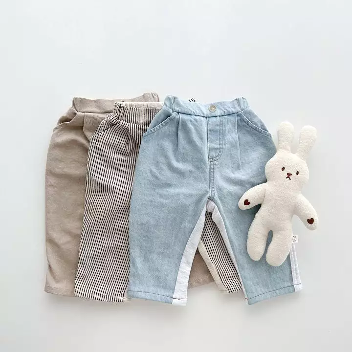 Baby Kid Boys Solid Color Striped Pants Wholesale 24030114