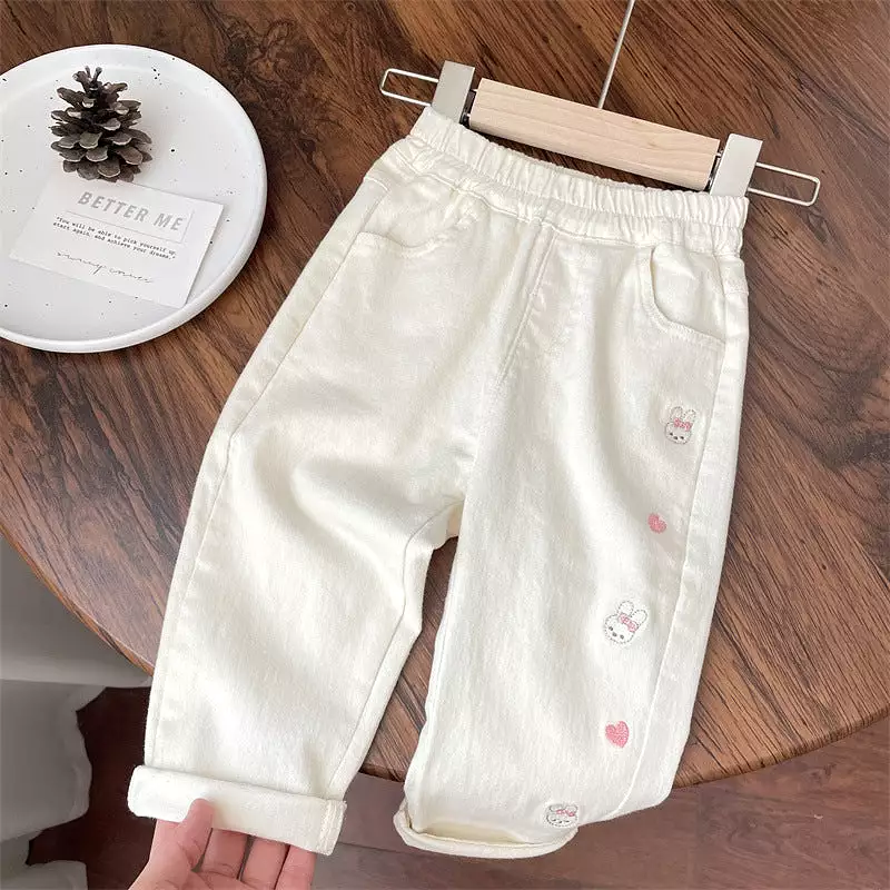 Baby Kid Girls Animals Embroidered Pants Wholesale 240301135